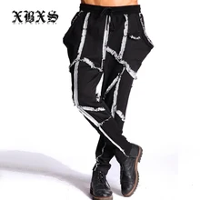 M-3XL! Новинка, Мужская одежда, модные штаны-шаровары с кисточками, большие размеры, костюмы певицы