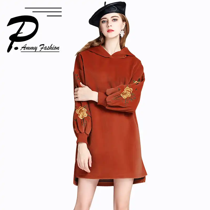 embroidered jumper dress
