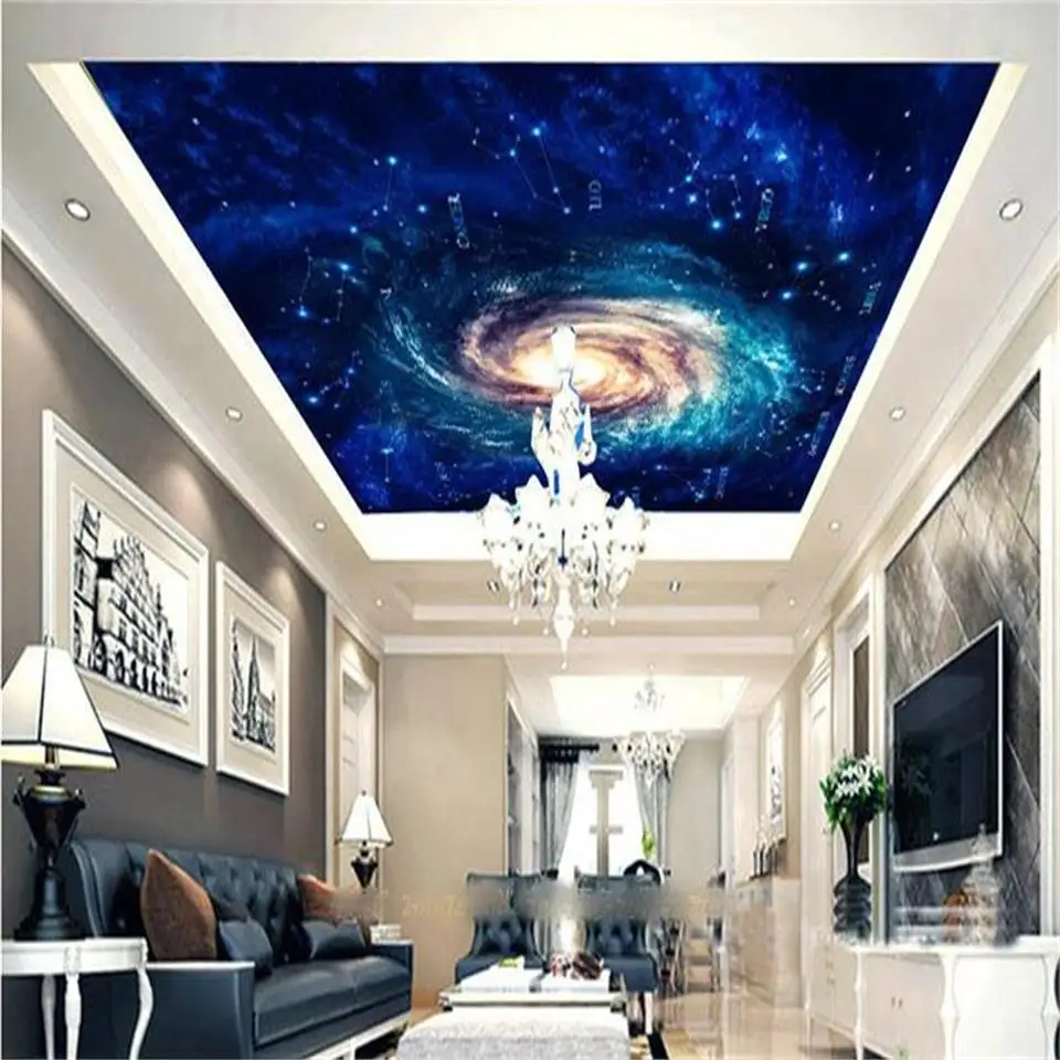 custom size 3d wallpaper ceiling room mural photo cosmic vortex constellation sky 3d painting