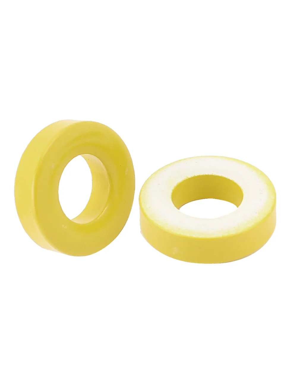 uxcell 10 Pcs Iron Ferrite Core Power Inductor Toroidal Shaped Ferrite Ring Low Permeability 18x9x5mm Yellow White