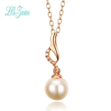 l&zuan Necklace Women Pendants Classic Fine Jewelry 18K Rose Gold 0.01CT Diamond Freshwater Pearl Natural Pendant Accessories