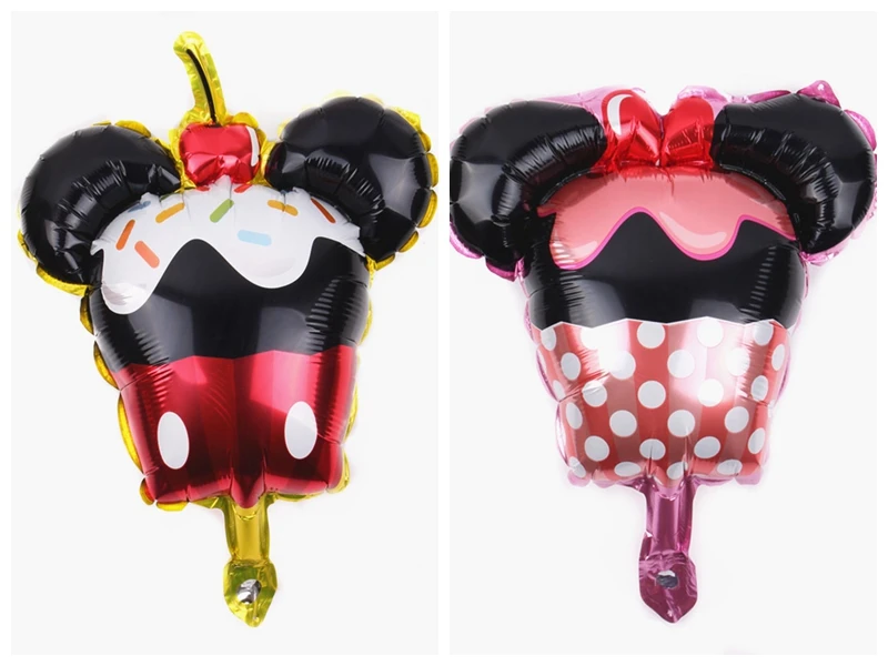 

Mickey Minnie Ice Cream Cake Aluminum Foil Mini Styling Balloon Baby Birthday Party Decoration