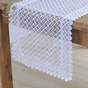 

16x72 Inches Home Decorative Dining Banquet Hollow Out Embroidered Table Runner Bedside Cabinet Furniture Cover