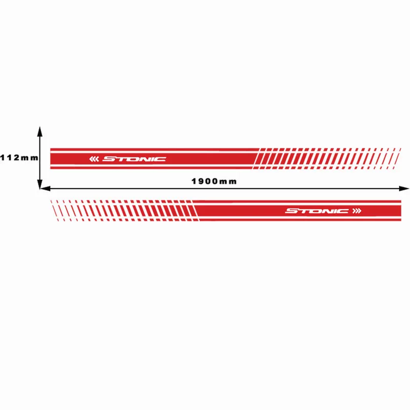 2 шт. стильная наклейка на дверь автомобиля, Виниловая наклейка на тело, наклейка в полоску для Kia Stonic, автомобильные аксессуары - Название цвета: Красный