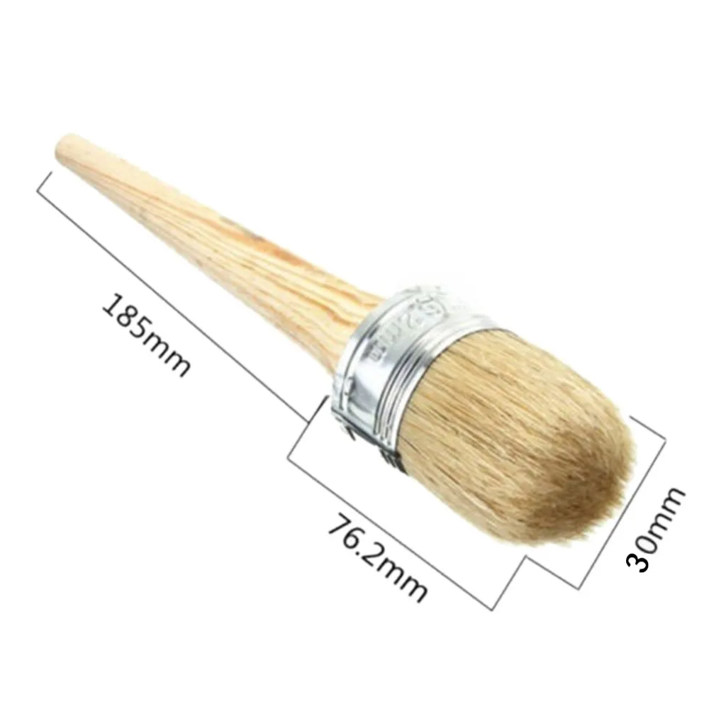 Wall painting brush paint roller brush trimming paint brush Home Use Brush Wooden Handle Painting Wax Brushes 185mm Long Round Bristle Chalk Oil Paint DIA 20mm/30mm