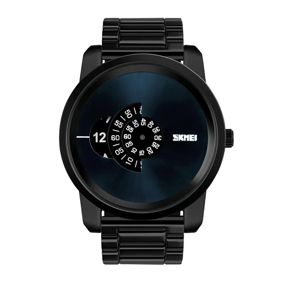 

Fashion Men Waterproof Large Round Dial Pointer Business Quartz Wrist Watch