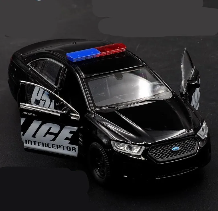 136 alloy pull back car toy,high simulation Ford Swat cop car model