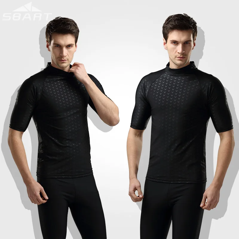 

SBART Short Sleeve Wetsuit Men Rashguard Swimming Suit Snorkeling Wetsuits Men Surfing Swimsuit Diving Wet Suit Top Swim Shirt