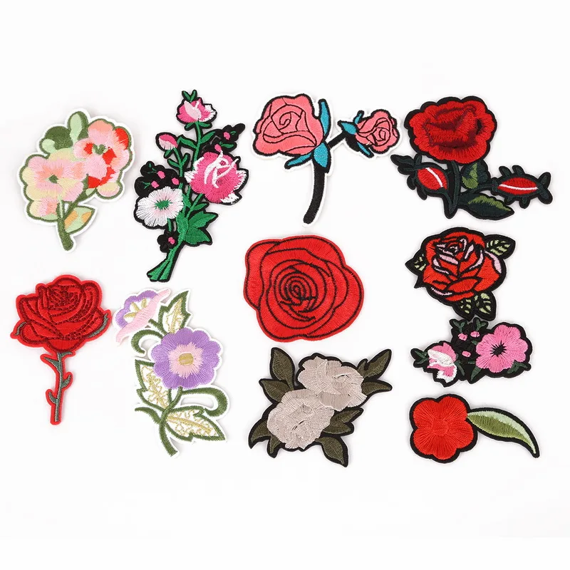 

11pcs Mix Kinds Of Flowers Embroidery Patch Iron On Cute Clothes Appliques for kids Apparel Sewing Badge baby Jeans Stickers
