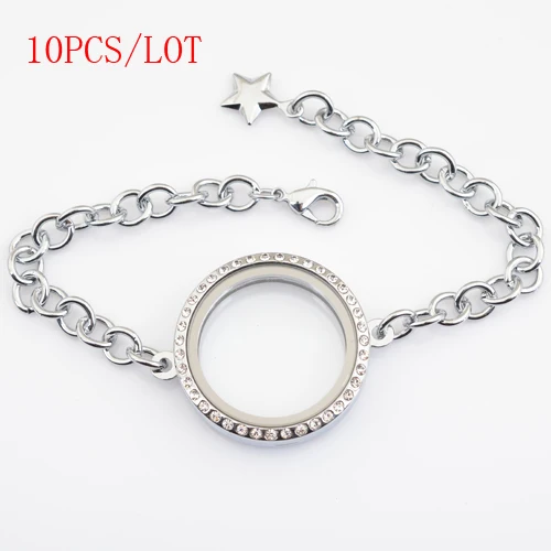 10pcs Lot 30mm Round Magnetic Floating Bracelet With Rhinestones 10pcs Lot 30mm Round Magnetic Floating Bracelet With Rhinestones Charms Adjule