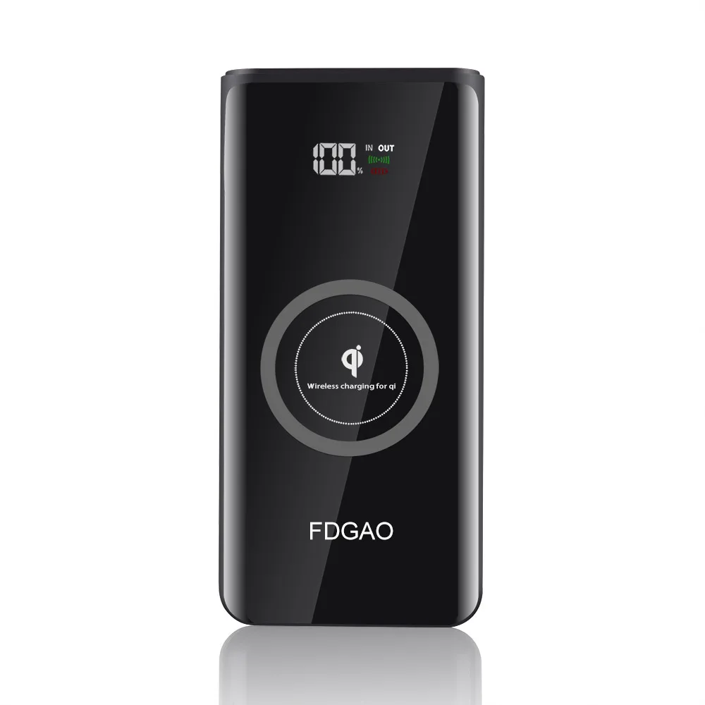 FDGAO внешний аккумулятор 20000 мАч QI Беспроводное зарядное устройство для