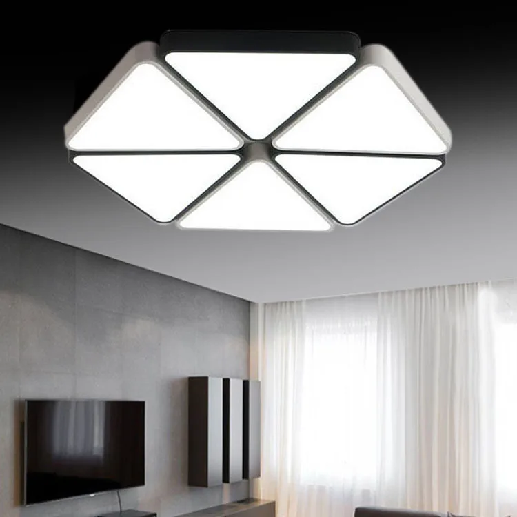 

Creative six corners black and white triangle LED modern geometric element iron material ceiling lamp