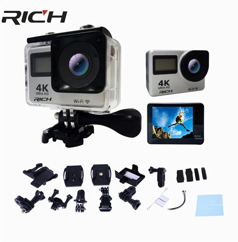 DHL, 10 шт./лот, T350 ultra FHD, 4 K, Экшн-камера, Wi-Fi, 1080 P, 60fps, 2,0 lcd, 170D, Full HD, 30 M, водонепроницаемая экшн видеокамера DV, Спортивная камера
