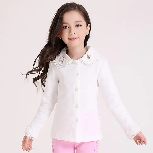 2017 New Design Baby Girl Blouse Spring Autumn Kids School Long Sleeve