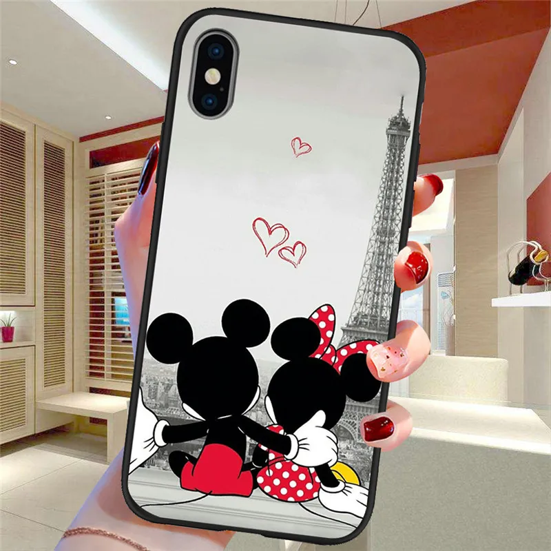 Мультфильм для iPhone X XR XS Max 5 5S SE 6 6S 7 8 Plus Oneplus 5T Pro 6T чехол для телефона Funda Coque Etui funda capinha mouse