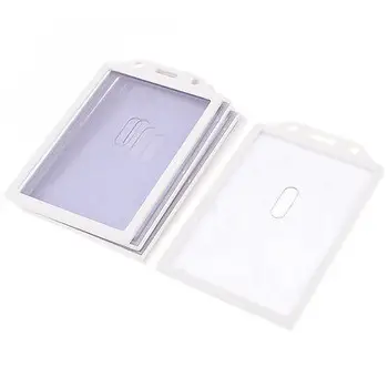 

5 Pcs 121mm x 87mm White Frame Clear Front Rear Office Work Card Holder