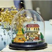 DIY Париж чугун Строительство башни модель вилла кукольный дом Миниатюрный модель с мебели 3D деревянный дом, игрушки подарки для детей