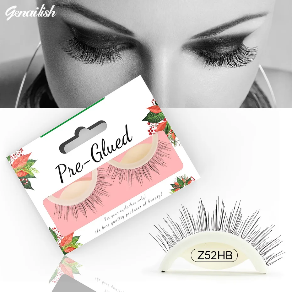 Genailish 3D Handmade Self Adhesive Eyelashes Make up False Eye lashes