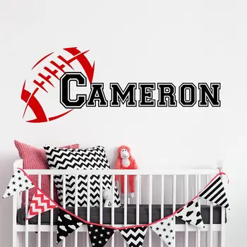 

Wall Decals For Boys American Football Wall Sticker Personalized Name Vinyl Decal Kids Room Nursery Decor Soccer Mural AY049