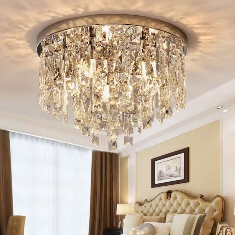 Modern Crystal Chandelier Lighting Flush Mount Chandeliers Light