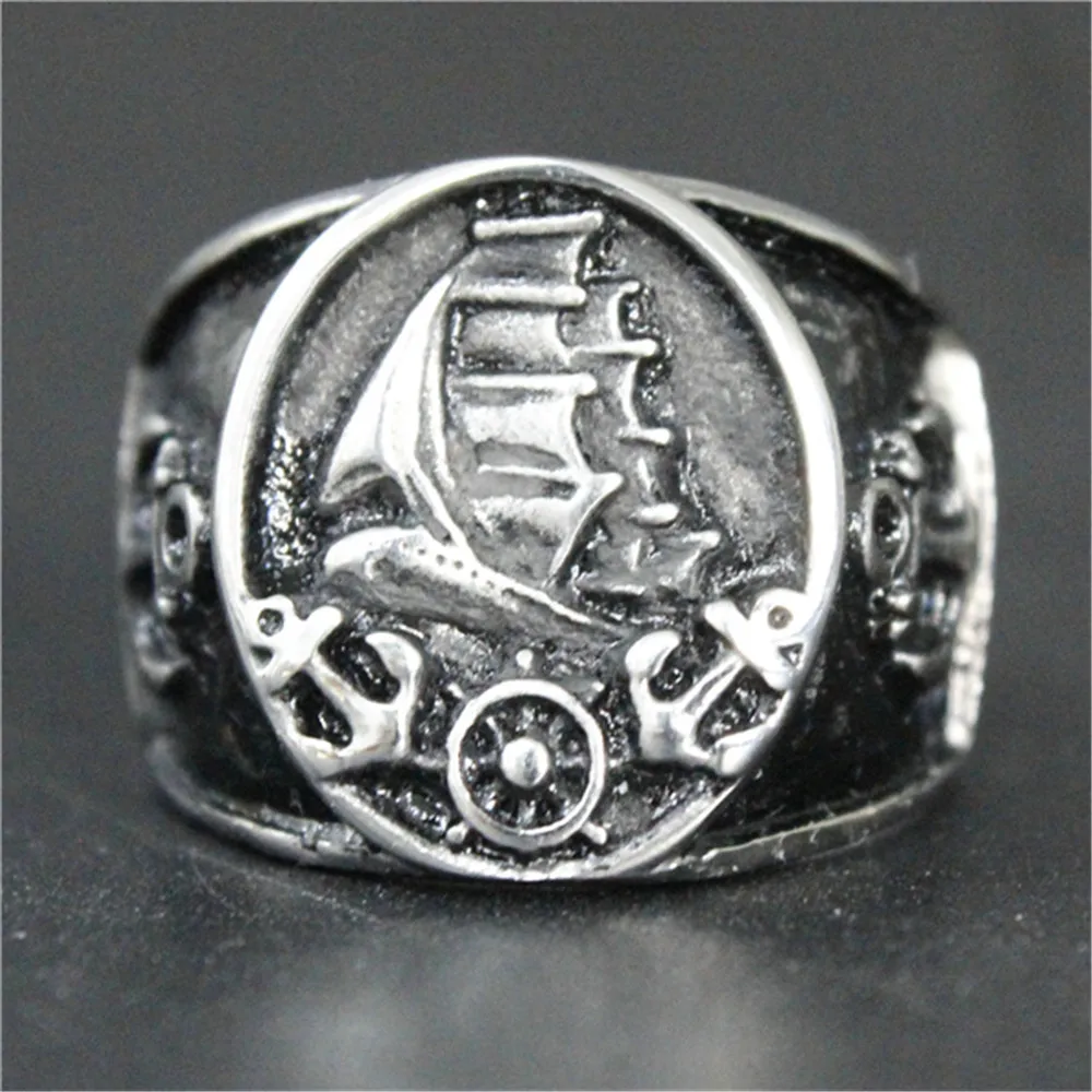 3pcs/lot Newest Design Anchor Ship Ring 316L Stainless Steel Jewelry