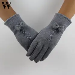 Элегантные женские перчатки зимние теплые мягкие наручные перчатки кашемир Полный Finger guantes mujer новое поступление