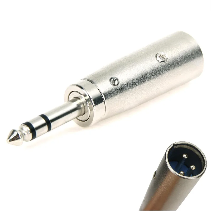 20 шт./лот серебристый цвет 3Pin XLR штекер стерео 6 35 мм Mic разъем аудио конвертер