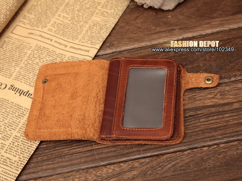 Vintage old designer Cow skin Leather wallet leather Purse  (3)