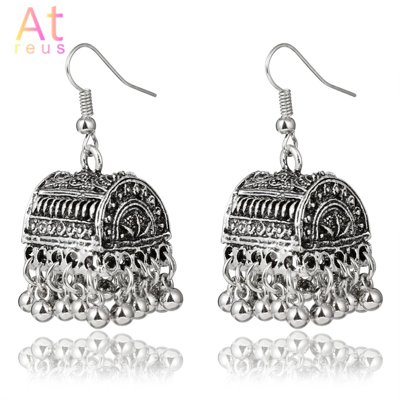 Gypsy Afghan ювелирные изделия ретро этнические индийские Jhumka коробка клетка