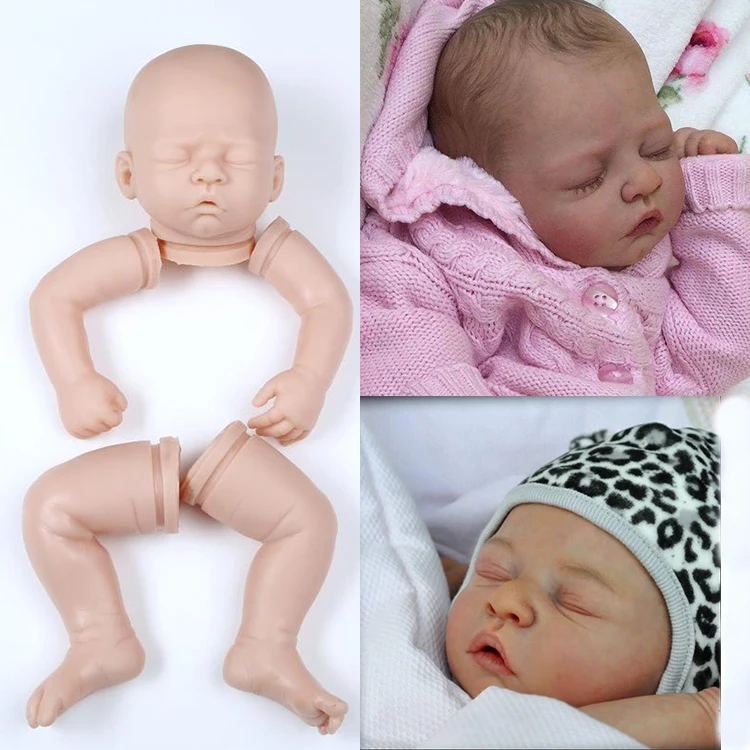 20/" Unpainted Reborn Kits Full Body Vinyl Blank Doll Newborn Baby Girl Doll
