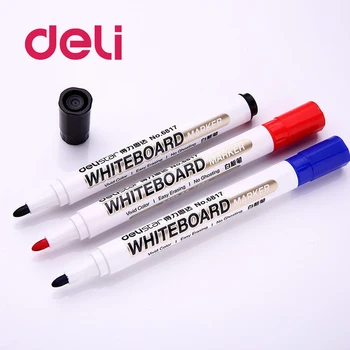 

Deli 1PCS Marker Pen Office School Supplies Black Blue Red Erasable Wiped Ink Addible Durable Whiteboard Marker Office Supplies