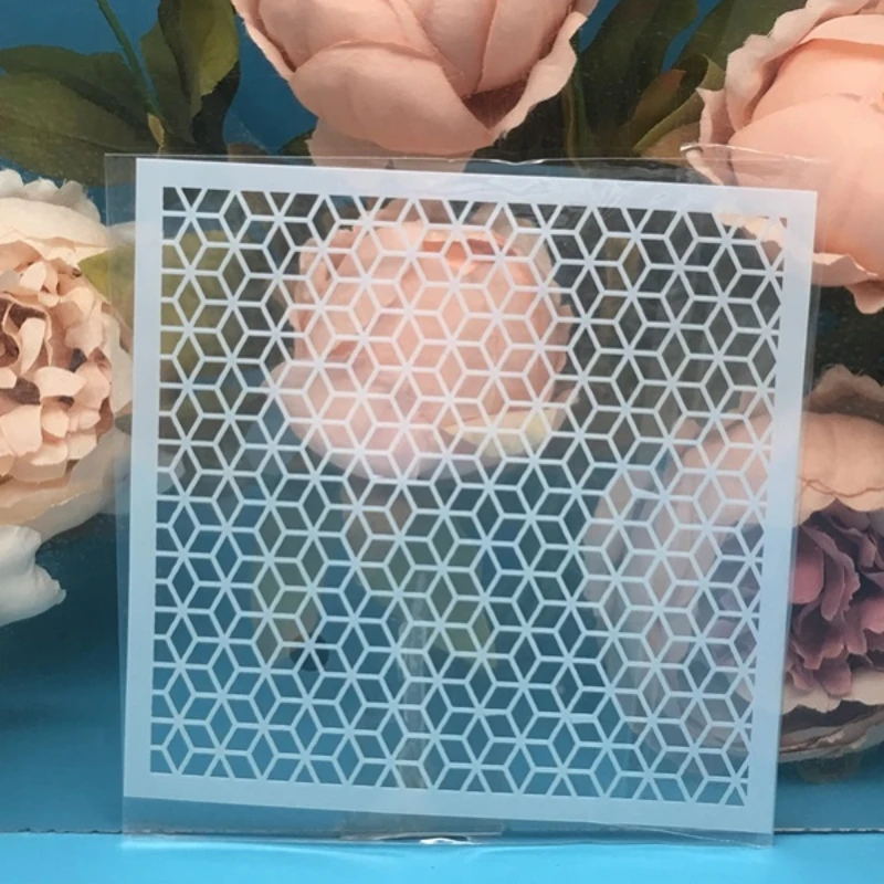 

13cm 5" Cubic Texture DIY Layering Stencils Wall Painting Scrapbook Coloring Embossing Album Decorative Paper Card Template