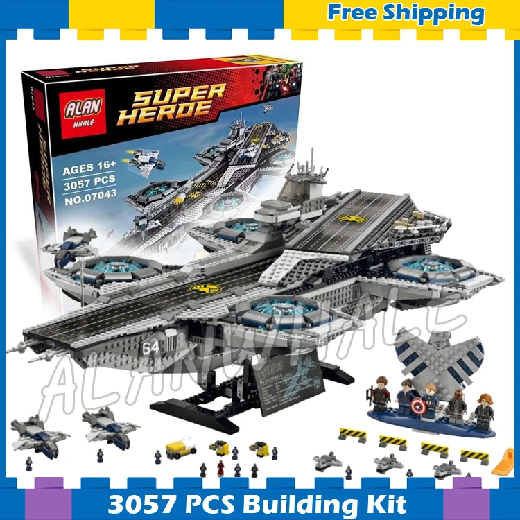 

3057pcs Super heroes Avengers The SHIELD Helicarrier Aircraft Carrier 07043 Model Building Blocks Gifts Set Compatible with Lego