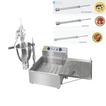 

Multi-function manual donut maker with fryer flower shape Donut making machine spherical Doughnut machine with 3 kinds mould