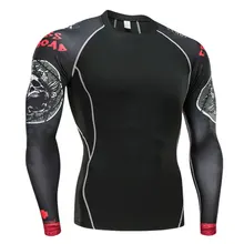 Высокое качество спортивные футболки Для мужчин Rashgard работает рубашка Для мужчин тренажерный зал топы Спортивная футболка тренировки Фитнес сжатия рубашка