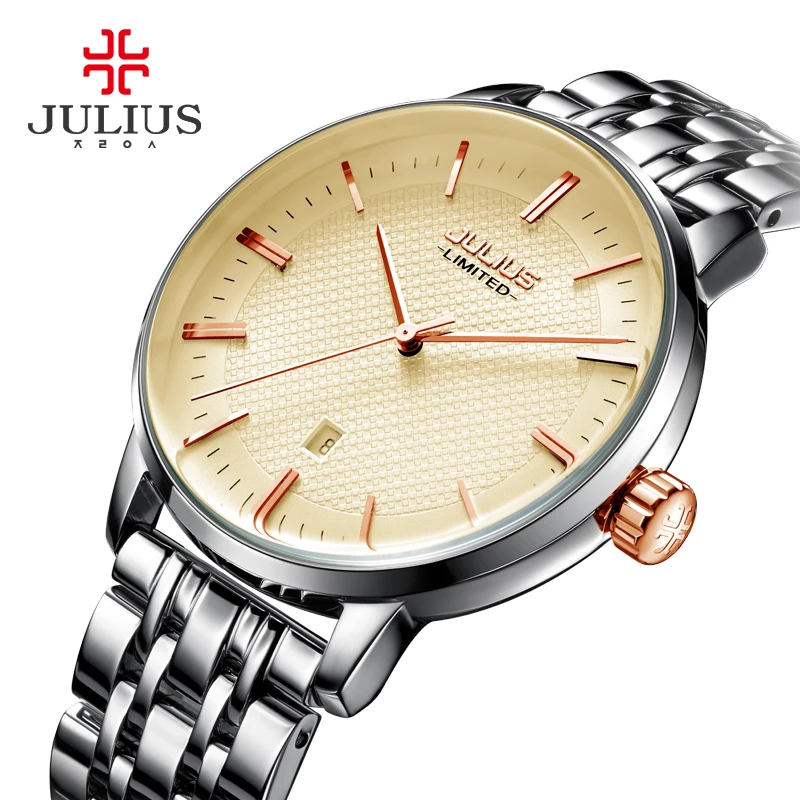 

JULIUS Thin Wrist Watch Luxury Designer Reloj Mujer New Business Quartz Clock Ladies Dress Watches Decoration Erkek Kol Saati
