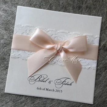 

CA0627 Lace Wedding Invitations with Bow