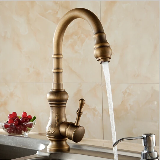  New Arrival Antique brass kitchen faucet bronze finishwater tap kitchen Swivel Spout Vanity Sink Fa - 33031768451