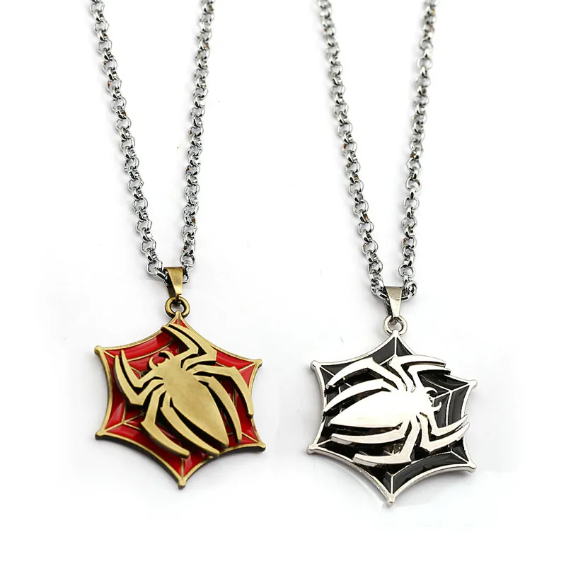 

Spiderman Necklace Avengers Venom Metal Rotatable Spider Man Link Chain Pendant Necklaces Jewelry For Men Car Women Gift Kolye