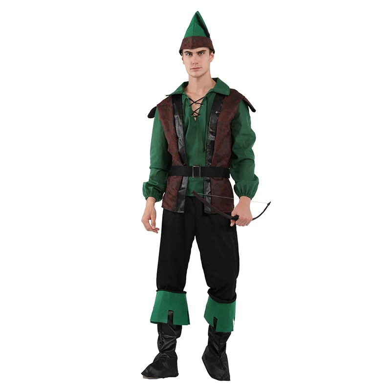 Peter Pan Hot Adult Men Halloween Cosplay Costume Hunter Performance Clothing Forest Prince Clothing Party