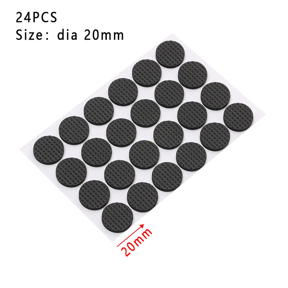 1/2/6/15/24PCS Soft Thickening Bumper Chair Fittings Self-adhesive Floor Protector Anti-slip Mat Anti Rub Furniture Leg Pads - Цвет: dia 20mmX24pcs