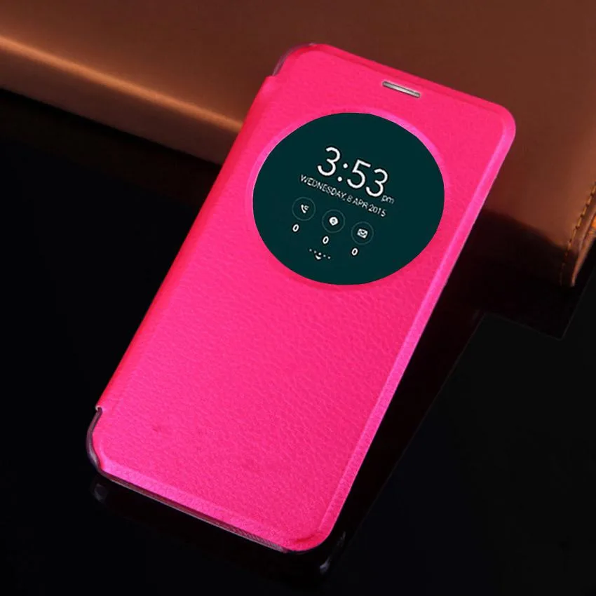 Smart Slee чехол для Asus Zenfone 3 ZE520KL ZE552KL ZC550KL Wake View, откидной Чехол для телефона, роскошный кожаный чехол-Сумка Для Zenfone Max - Цвет: rose red