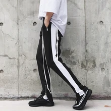 Новинка, Мужская одежда, стилист для волос, модные комбинированные индивидуальные полосатые повседневные брюки, хип-хоп свободные штаны, большие размеры, костюмы