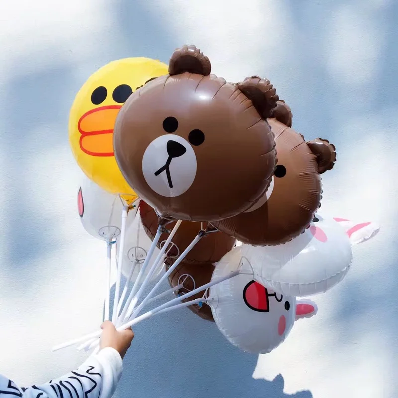 ZOCDOU 5 unids 16 pulgadas Globo de aire de dibujos animados de plástico grande oso conejo pato amigo fiesta Globo niños cumpleaños Balon grande