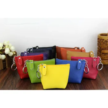 

2018 Luxury Real Leather Women Short Wallet Mini Zipper Soft Purses Key Bag Unisex Coin Purse Gift for Money Pocket Thin Wallets