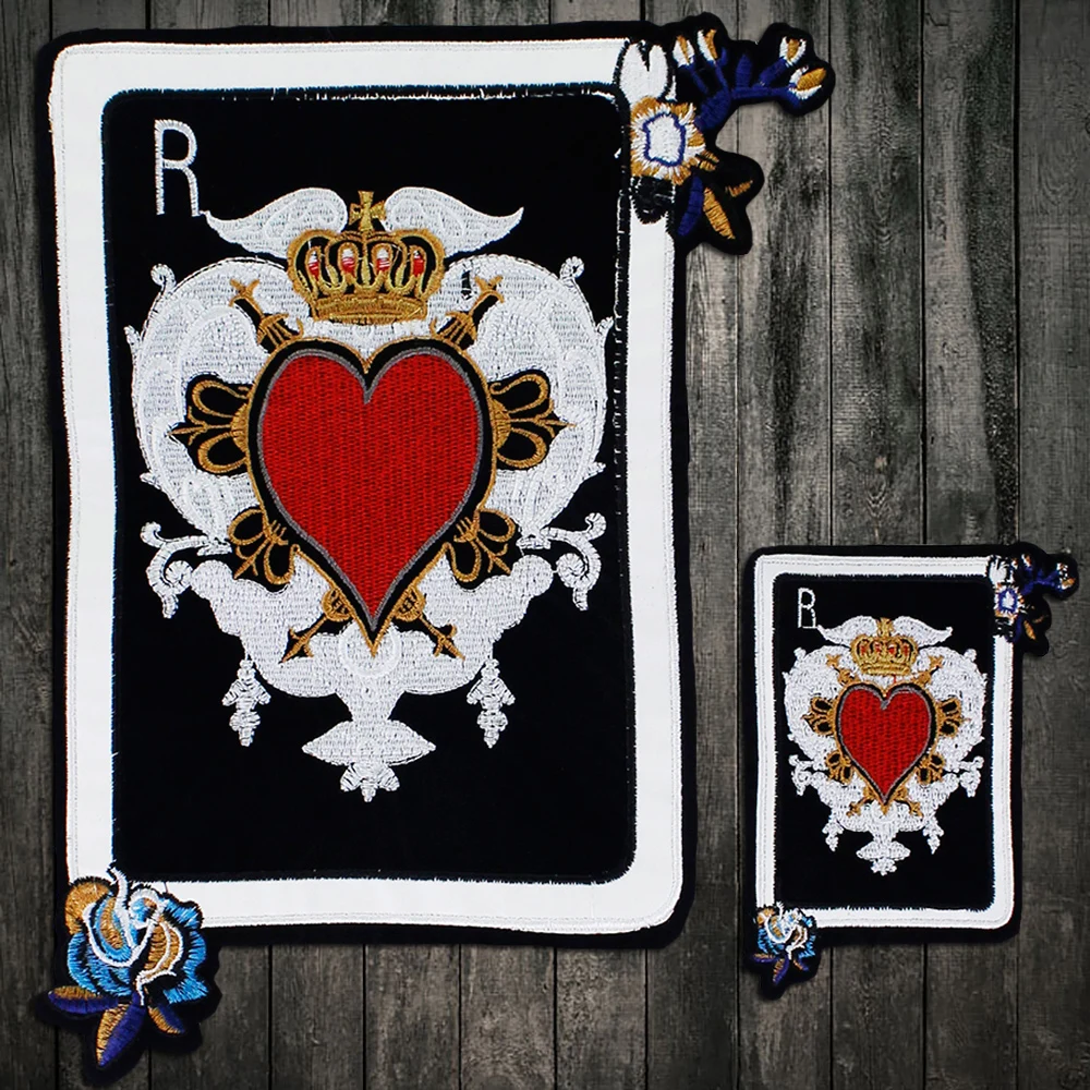 

Embroidered Playing cards Patches sew on poker badge for Coats Jeans Decoration Diy Clothing Stickers Sewing Patches