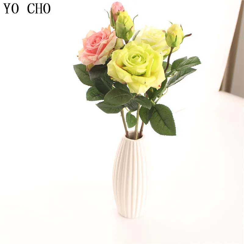 YO CHO креативные Искусственные цветы Шелковый цветок роза для подружки невесты пион украшение дома аксессуары свадебные искусственные головки цветов