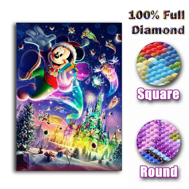 5D Diy Diamond Painting Cross Stitch kits full square Diamond Embroidery Disney castle Mickey