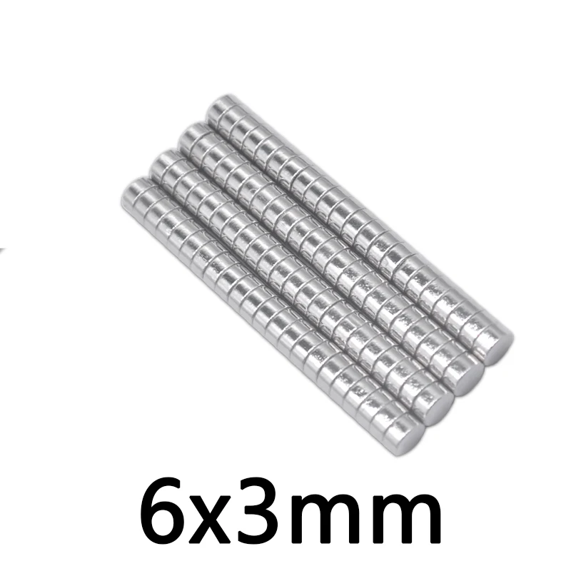 

50 Pieces 6 x3 mm Neodymium Magnet N35 Small Round Super Strong Powerful Magnetic Magnets Disc For Craft Gallium Meta 6*3 mm