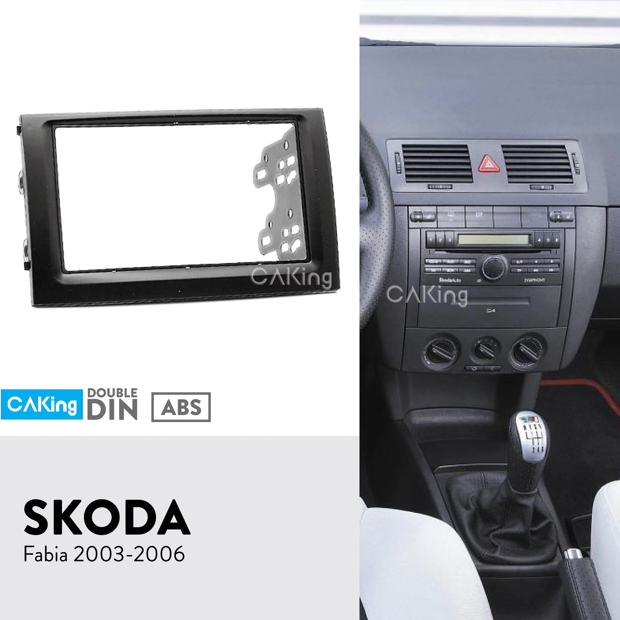 Двойной Din Автомобильная панель Радио панель для SKODA Fabia 2003-2006 Dash монтажный комплект Facia Лицевая панель Адаптер Крышка передняя панель консоль